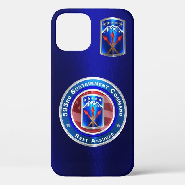 593rd Sustainment Command “Rest Assured” Case-Mate iPhone Case (Back)