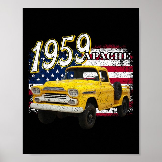 59 Apache Truck 4th Of July American  Poster (Front)