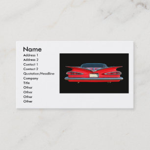 59 CHEVY, Name, Address 1, Address 2, Contact 1... Business Card