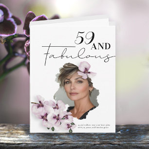 59 & Fabulous Orchid Photo Birthday Greeting Card