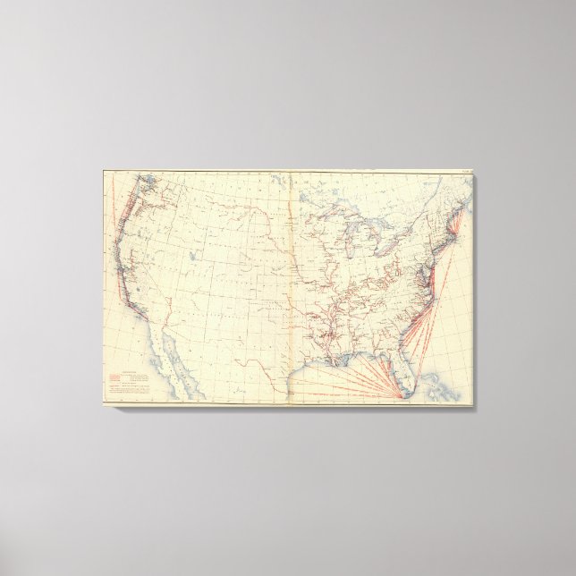 59 Navigable rivers, routes 1890 Canvas Print (Front)