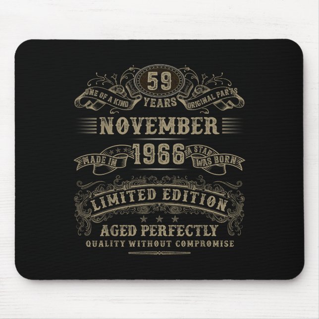 59 Year Old 59th Bday November 1966 Limited Editio Mouse Mat (Front)