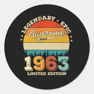 59 Year Old Awesome Since 1963 59th Birthday Gift Classic Round Sticker
