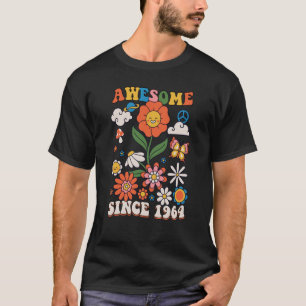 59 Year Old Awesome Since 1964 Groovy Retro 59th B T-Shirt