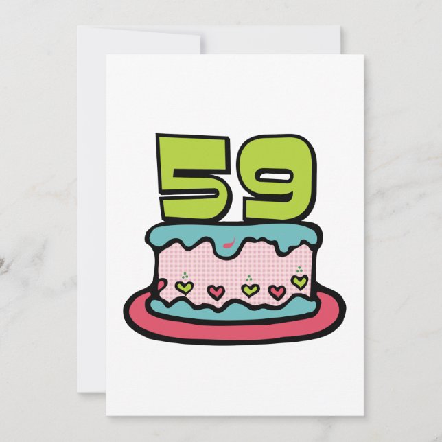59 Year Old Birthday Cake Card (Front)