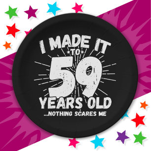 59 Year Old Sarcastic Meme Funny 59th Birthday Paper Plate