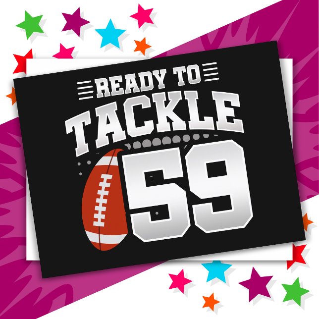 59 Year Old Tackle Football Party 59th Birthday Postcard (Creator Uploaded)