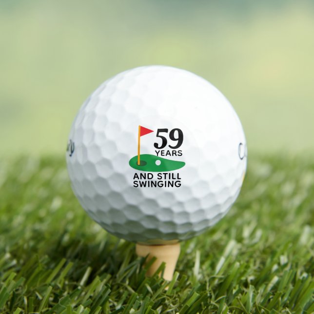 59 Years and Still Swinging Funny 59th Birthday Golf Balls (Insitu Tee)