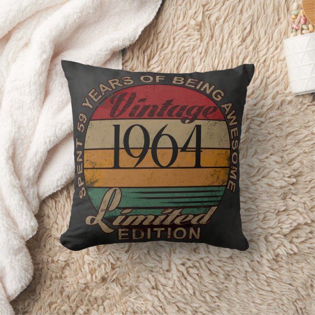 59 Years of Awesome! Birthday Throw Pillow (Blanket)