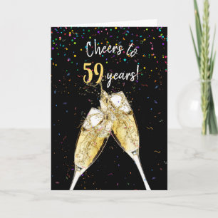 59th Anniversary Champagne Toast Card