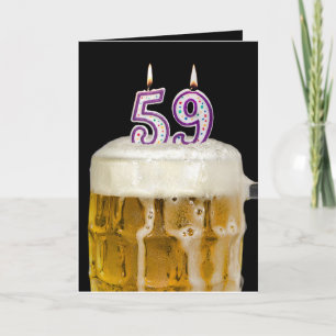 59th Birthday Beer on black Card