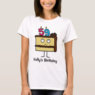 59th Birthday Cake with Candles T-Shirt