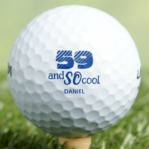 59th Birthday Gift for Him Cool Funny Blue Custom Golf Balls