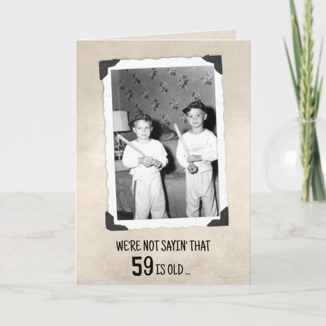 59th Birthday Humor Young Boys With Baseball Bats  Card (Front)