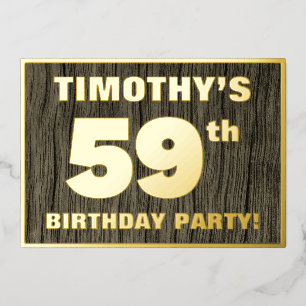 59th Birthday Party: Bold, Faux Wood Grain Pattern