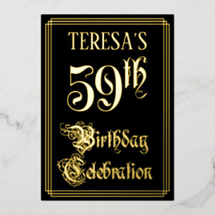 59th Birthday Party — Fancy Script & Custom Name