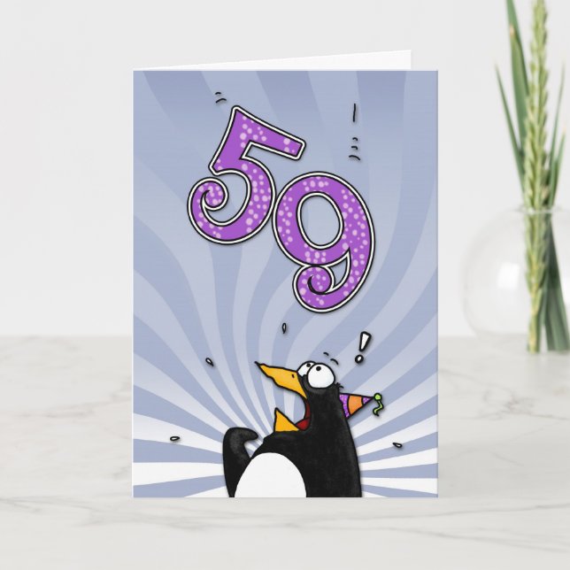 59th Birthday - Penguin Surprise Card (Front)