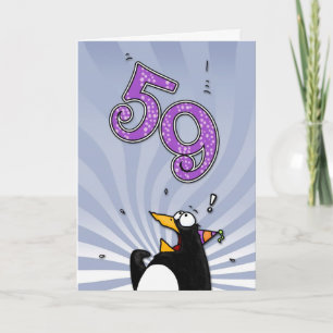 59th Birthday - Penguin Surprise Card