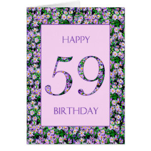 59th Birthday Purple Daisies