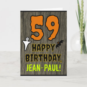 59th Birthday: Spooky Halloween Theme, Custom Name Card