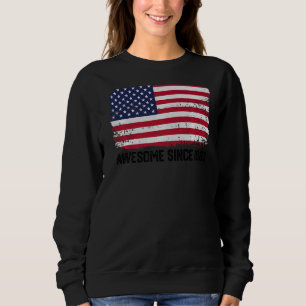 59th Birthday Vintage Usa Flag Awesome Since 1963 Sweatshirt