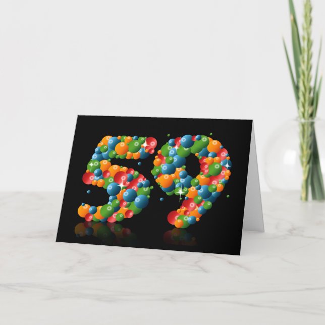 59th birthday with numbers formed from balls card (Front)