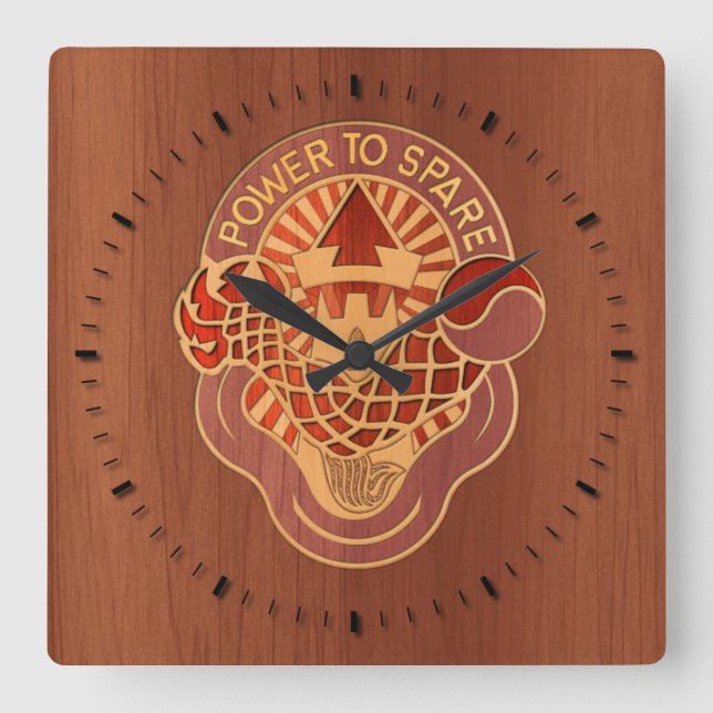59th Ordnance Brigade crest - wood inlay Square Wall Clock (Front)