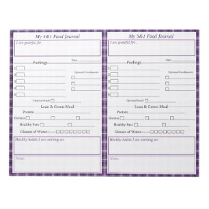 5 - 1 Food Journal Pages Notepad