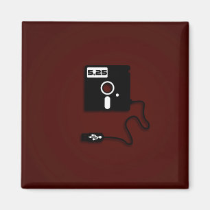 5.25-inch floppy disc USB Geek Nerd Magnet