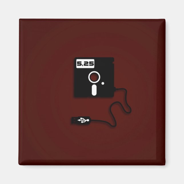 5.25-inch floppy disc USB Geek Nerd Magnet (Front)