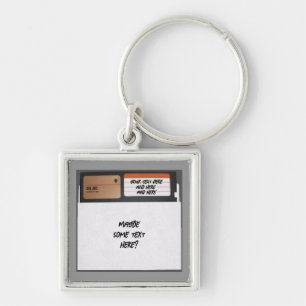 5.25 inch Floppy Disk in Paper Sleeve Key Ring