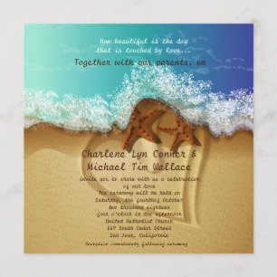 5.25" x 5.25" Beach Wedding Invitation