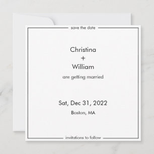 5.25 x 5.25 square wedding save the date
