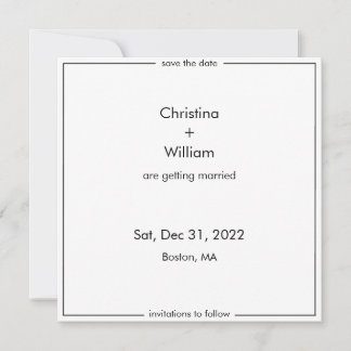 5.25 x 5.25 square wedding save the date