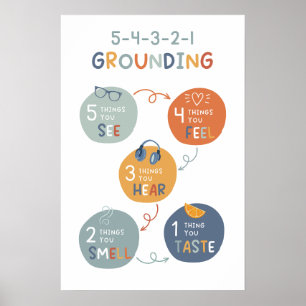 5-4-3-2-1 Grounding Technique Classroom Poster