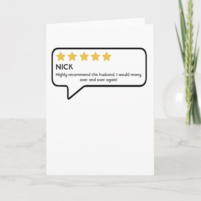 5/5 Husband Star Rating Card (Front)