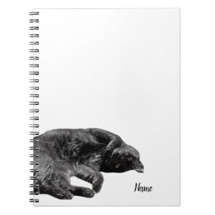 5.5" x 8.5" Black Cat Spiral Hard Cover Notebook