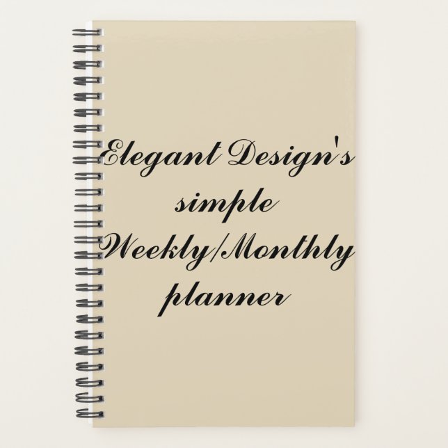5.5"x 8 5" spiral weekly/monthly planner (Front)