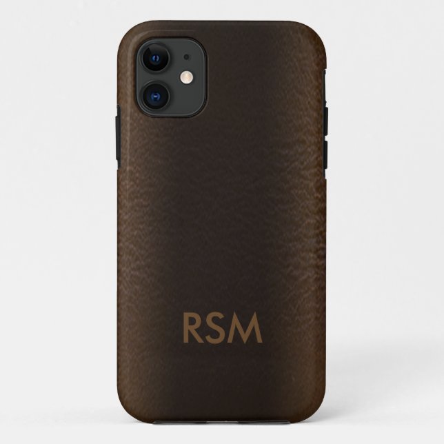 5/5s faux leather-look monogram Case-Mate iPhone case (Back)