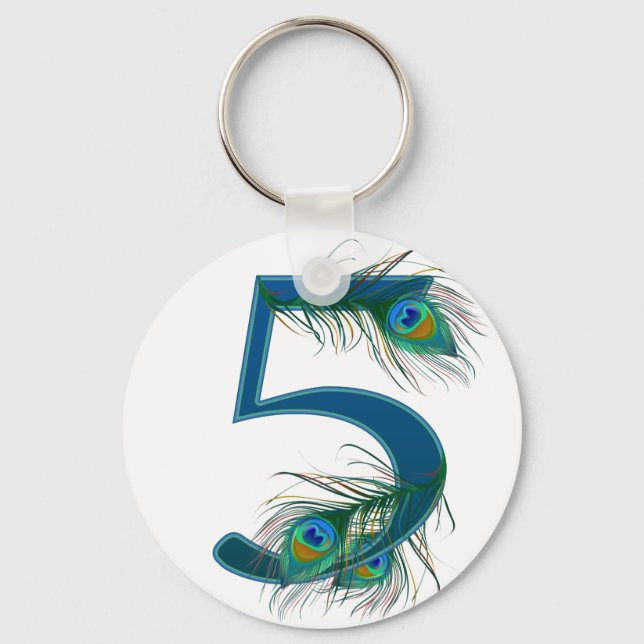 5 / 5th / 5th Anniversary / number 5 Key Ring (Front)