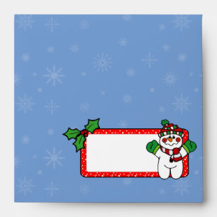 5.5x5.5 Square Blue Snowman Christmas Envelopes