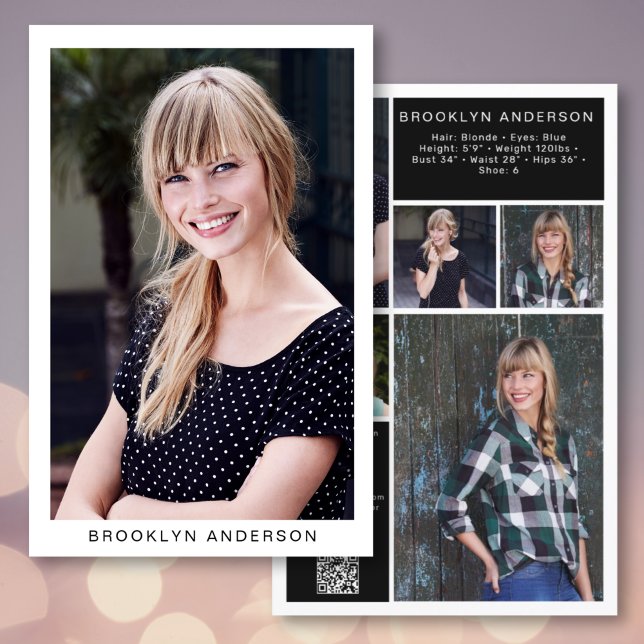 5.5x8.5" Modern 6 Photo Actor Model Comp Card (Creator Uploaded)