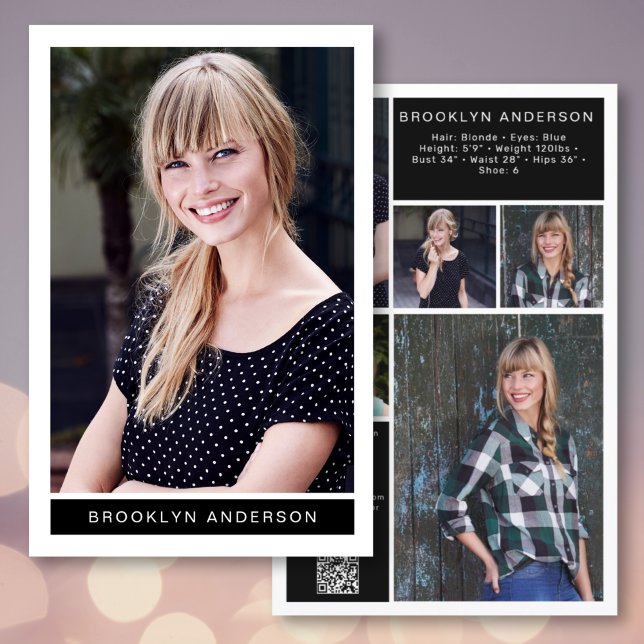 5.5x8.5" Modern 6 Photo Model Comp Card (Creator Uploaded)