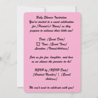 5" * 7" Baby Shower Invitation Card