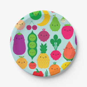 5 A Day Fruit & Vegetables Paper Plate