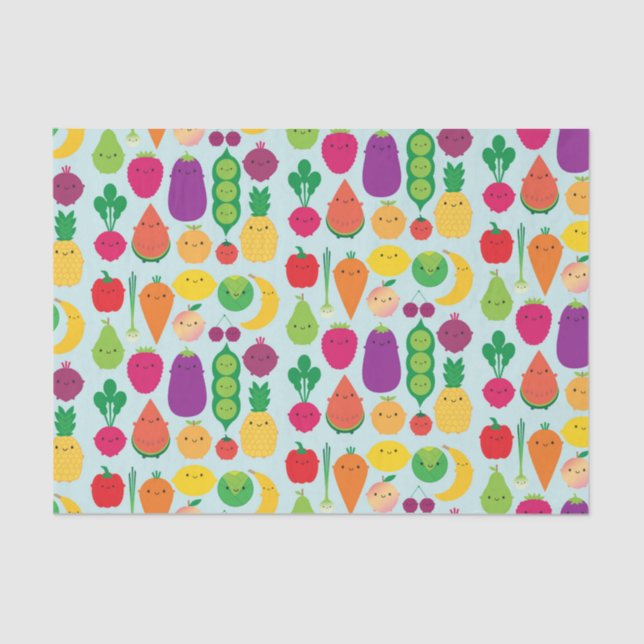 5 A Day Fruit & Vegetables Tissue Paper (Front)