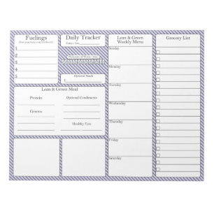 5 and 1 Food Tracker   Meal Planner   Grocery List Notepad