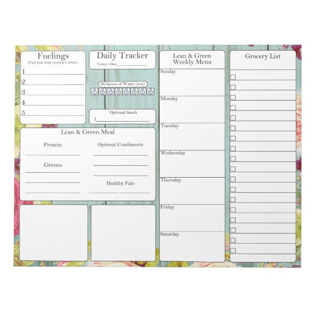 5 and 1 | Menu Planner | Grocery List Notepad (Front)