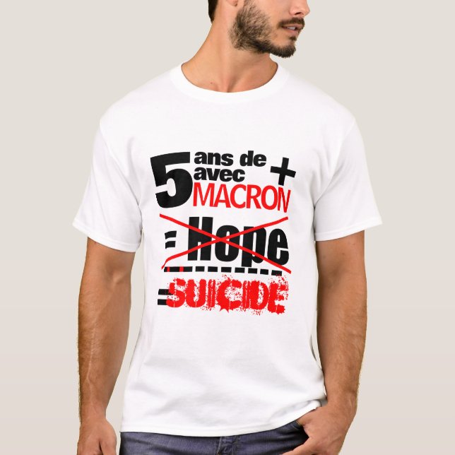 5 ans + Macron = SUICIDE - White Men tee (Front)