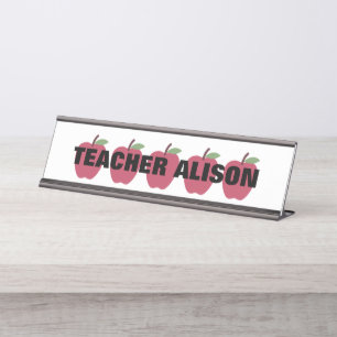 5 Apple Teacher Customisable Name Plate